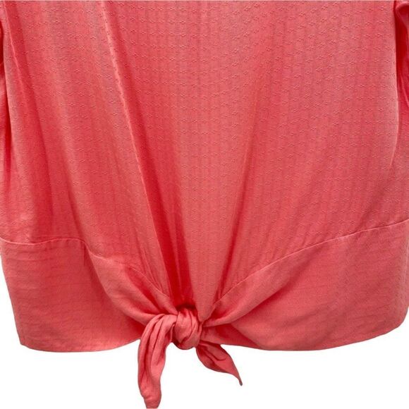 Coral tie front top - Picture 6 of 7